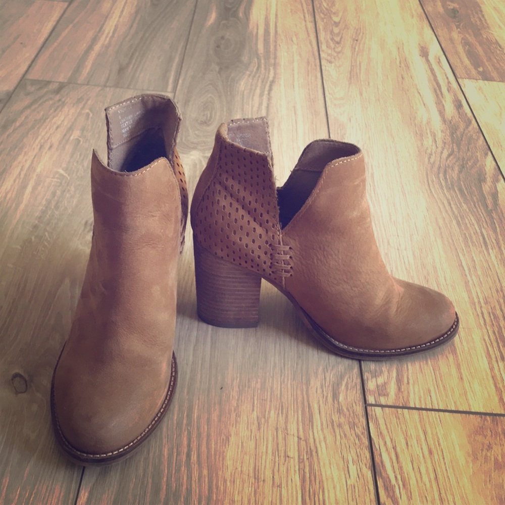 Tan suede booties